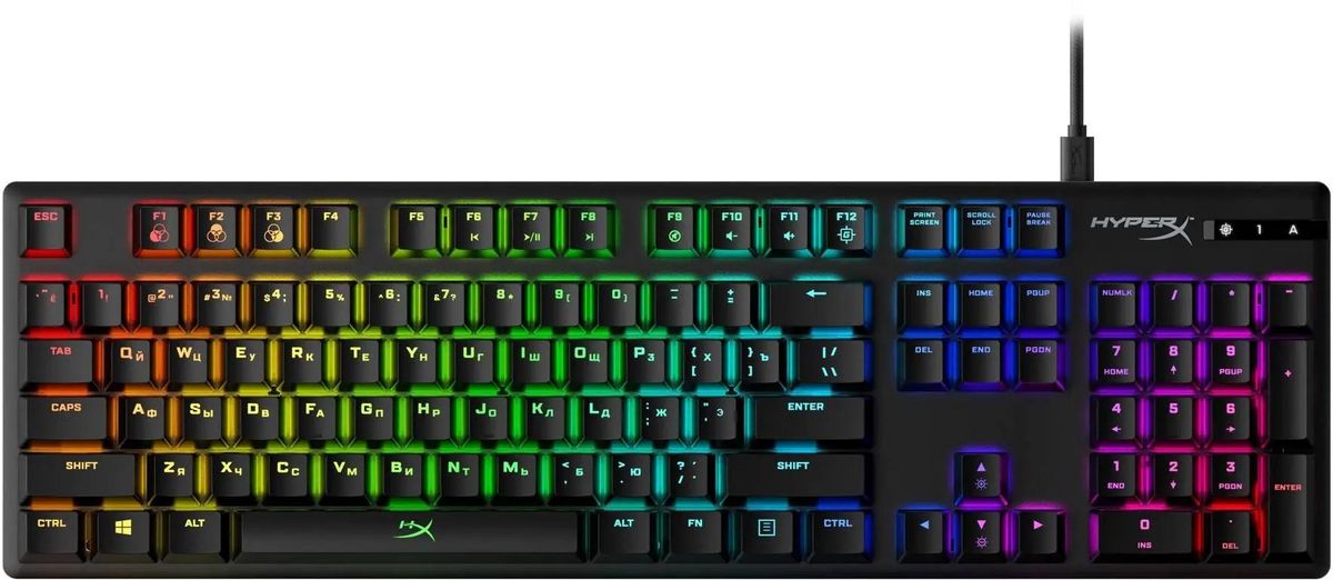 Клавиатура HYPERX Alloy Origins,  USB, черный [4p4f6aa#aba]